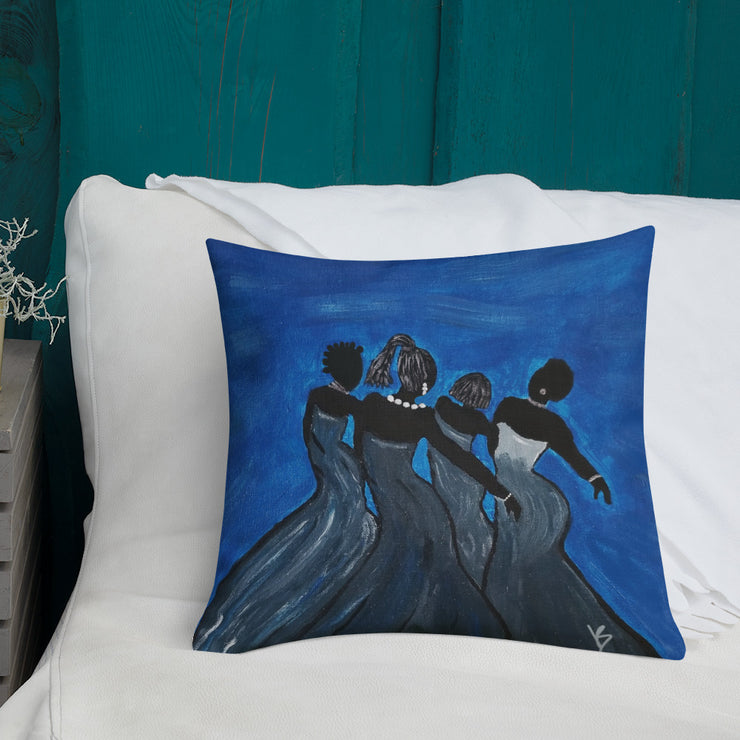 Sister Blues: Premium Throw Pillow